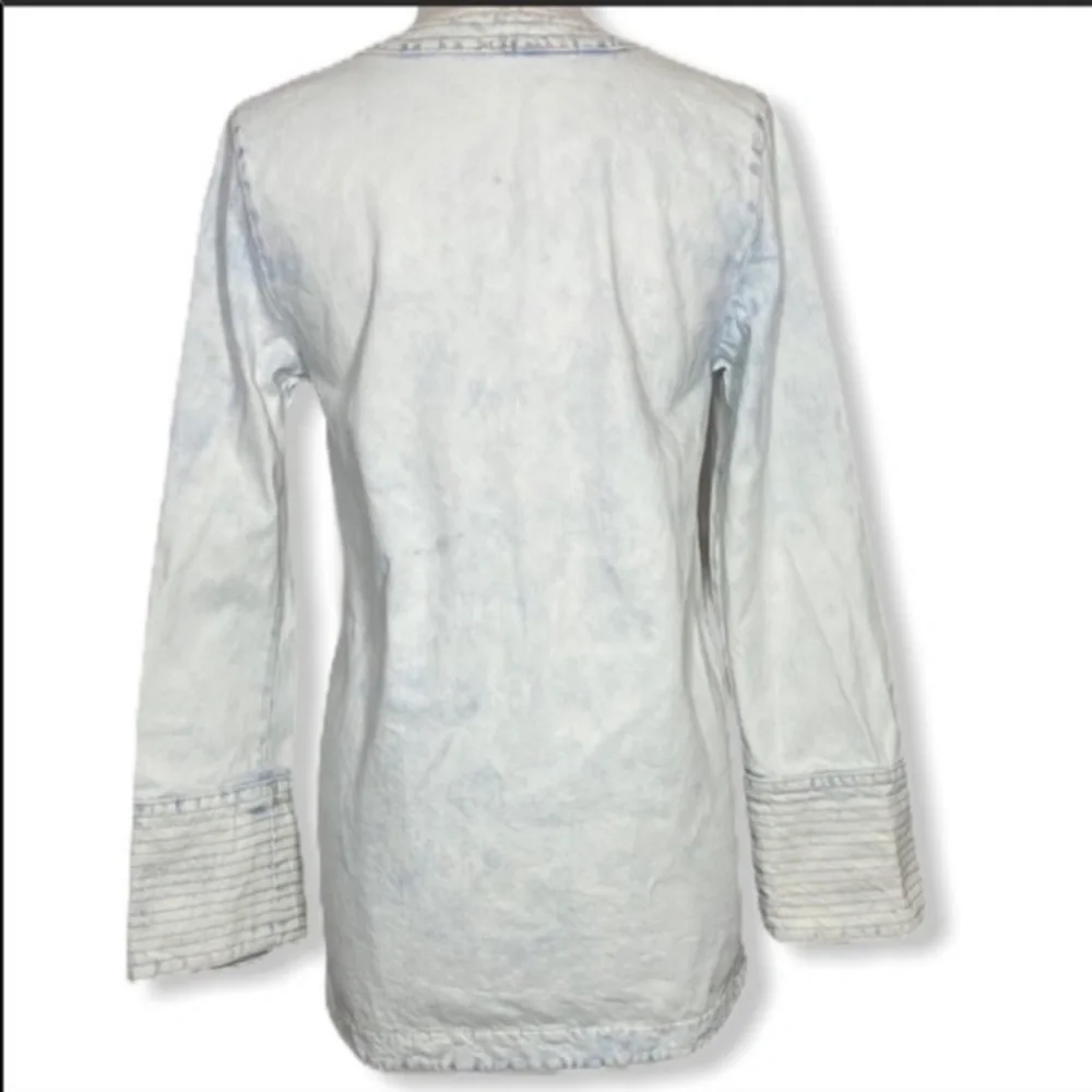 Free People acid wash denim tunic/mini dress - Picture 5 of 7